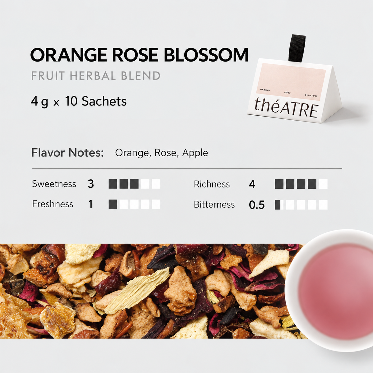 Orange Rose Blossom Tea Bags