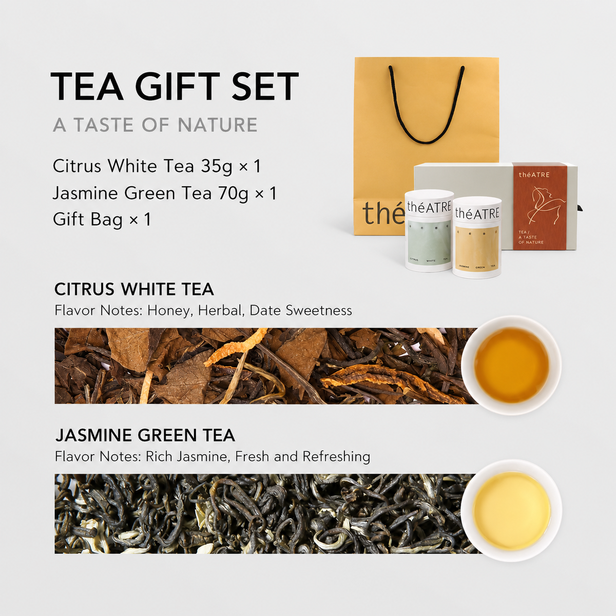 Jasmine Green Tea & Tangerine Peel White Tea Gift Set